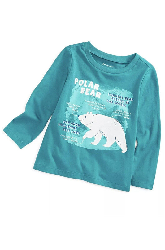 First Impressions Baby Boys Polar Bear Facts Top  Color Harbor Blue Size 18 months