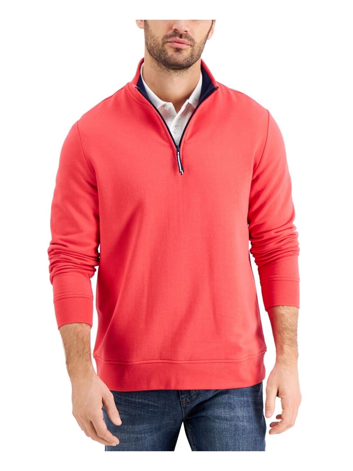 Club Room Men's Regular-Fit 1/4-Zip Flee Sweatshirt  Color Retro Red Size S