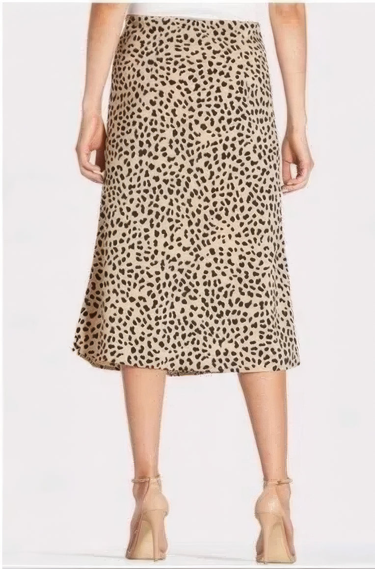 Sanctuary Women's Everyday Printed A-Line Skirt  Color Caramel Leopard Size XL