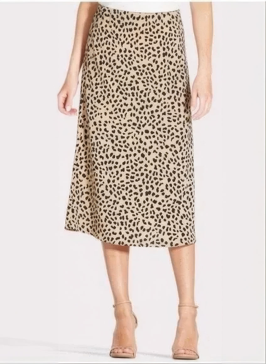 Sanctuary Women's Everyday Printed A-Line Skirt  Color Caramel Leopard Size XL