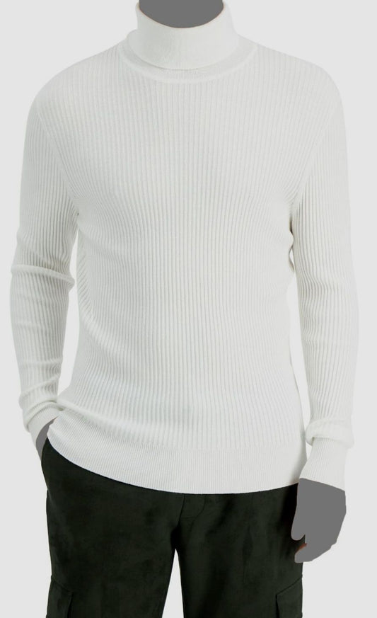 INC International Concepts Men's Ascher Rollneck Sweater  Color White Pure Size L