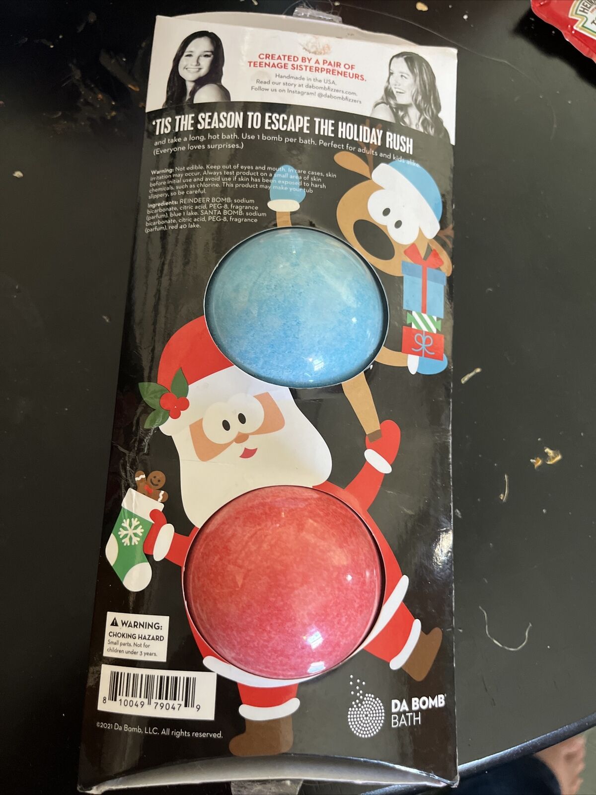 Da Bomb 2-Pc. Bath Fizzers  Blue Reindeer & Red Santa Bombs, 7 oz