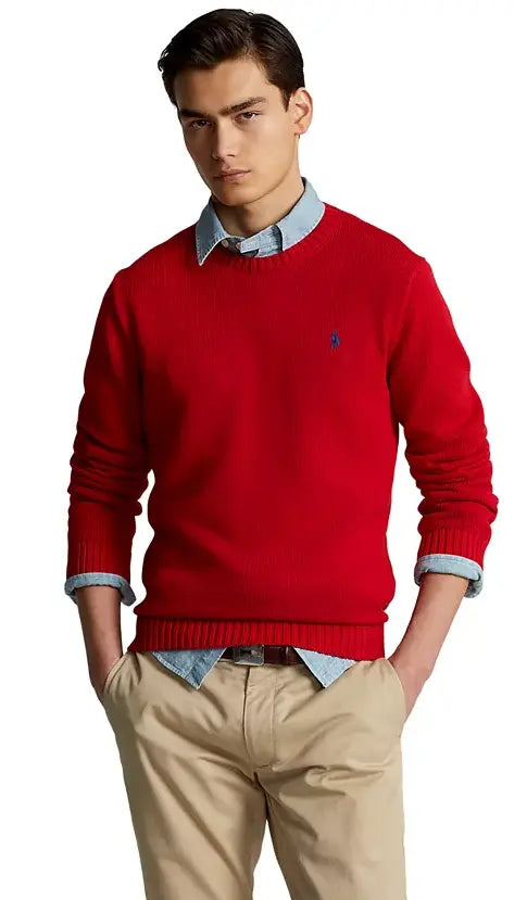 Polo Ralph Lauren Men's Cotton Crewneck Sweater  Color Rl2000 Red Size 2XL