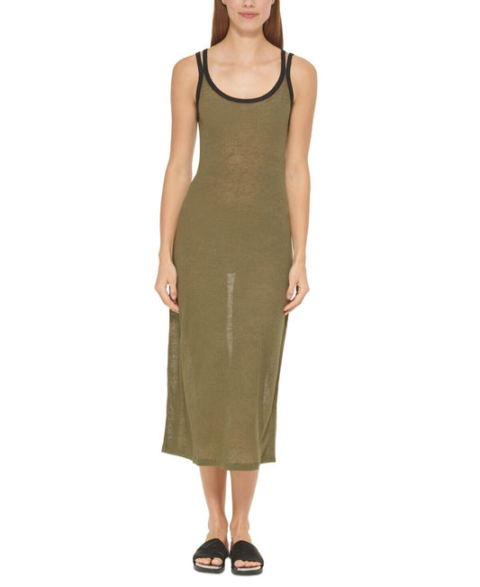 DKNY Double-Strap Dress Cover-Up  Color Moss Size L