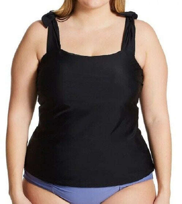 Raisins Curve Trendy Plus Size Tiempo Underwire Tankini Top  Color Black Size 14W