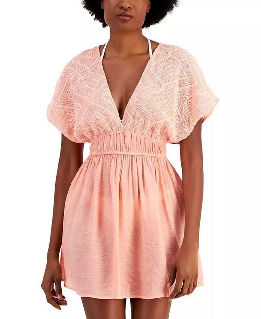 Miken Juniors Tie-Back Dress Cover-Up  Color Peach Size M