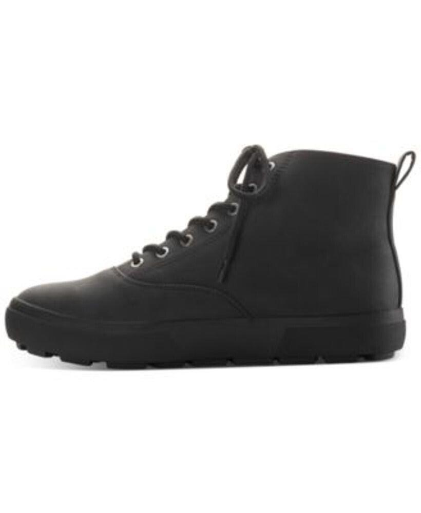 Sun+Stone Men's Gunner Faux-Leather Lace-Up Boots  Color Black Size 7