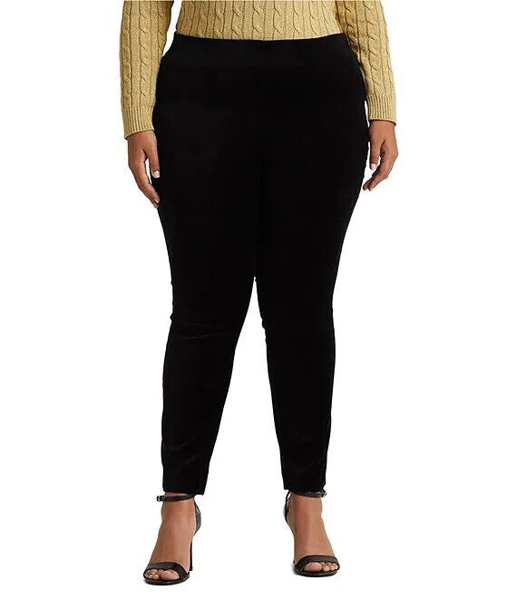 Lauren Ralph Lauren Women's Plus-Size Stretch Velvet Slim Pants  Color Polo Black Size 20W