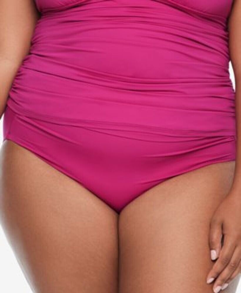 Lauren Ralph Lauren Plus Size Shirred High-Waist Swim Bottoms  Color Plumeria Size 18W