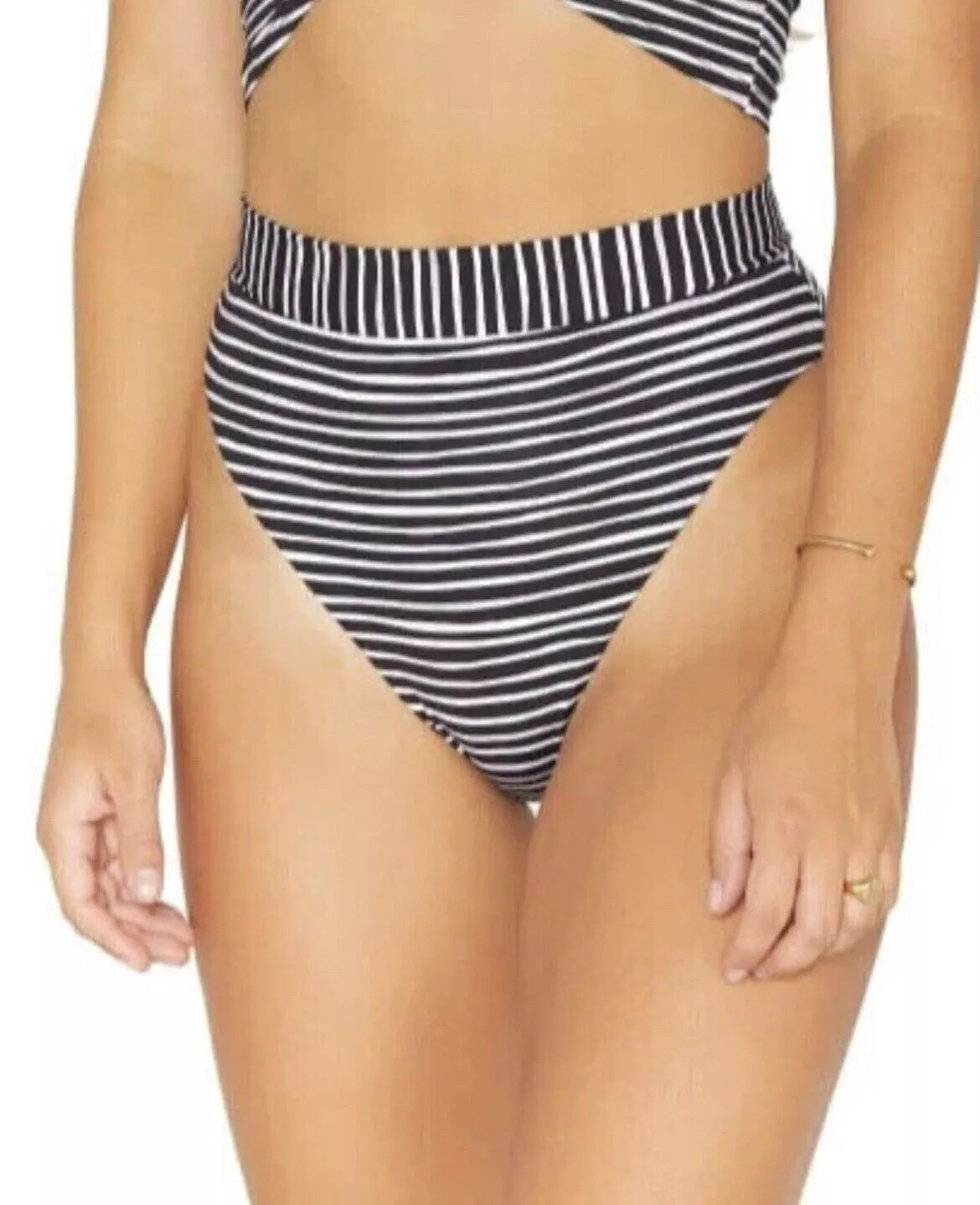 Hurley Mod High Waist Reversible Bikini Bottoms  Color Black Size L