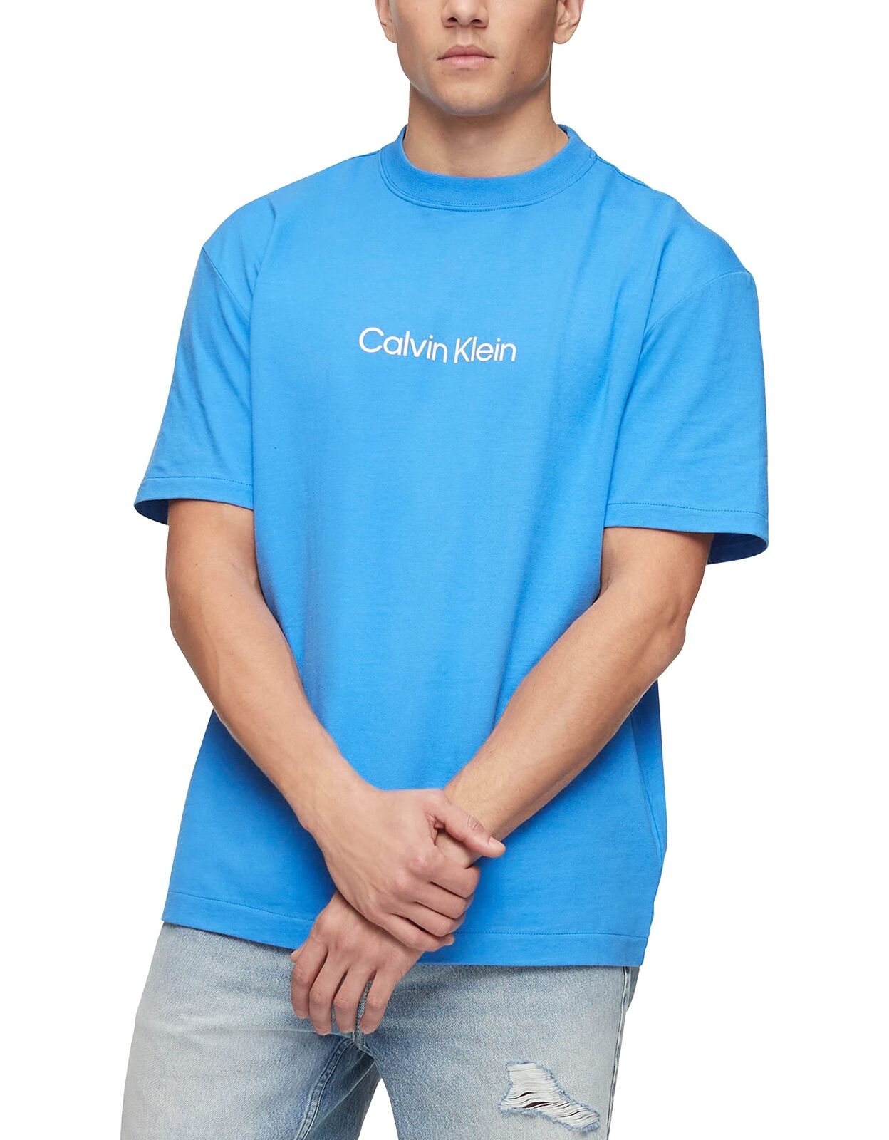 Calvin Klein Men's Logo Graphic T-Shirt  Color Palace Blue Size L