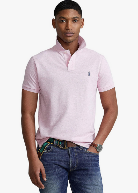 Polo Ralph Lauren Men's Classic-Fit Mesh Polo Shirt  Color Bath Pink Heather Size S