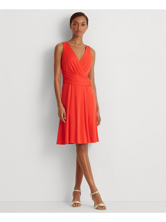 Lauren Ralph Lauren Sleeveless Lined Jersey Dress  Color Hyannis Port Orange Size 6