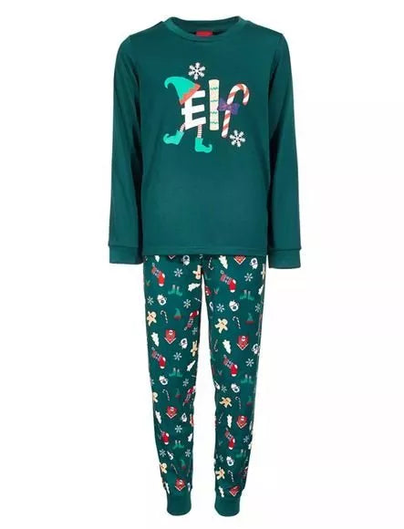 Family Pajamas Little Kids 2-Pc Merry Holiday Pajama Set  Color Elfing Merry Size 6-7