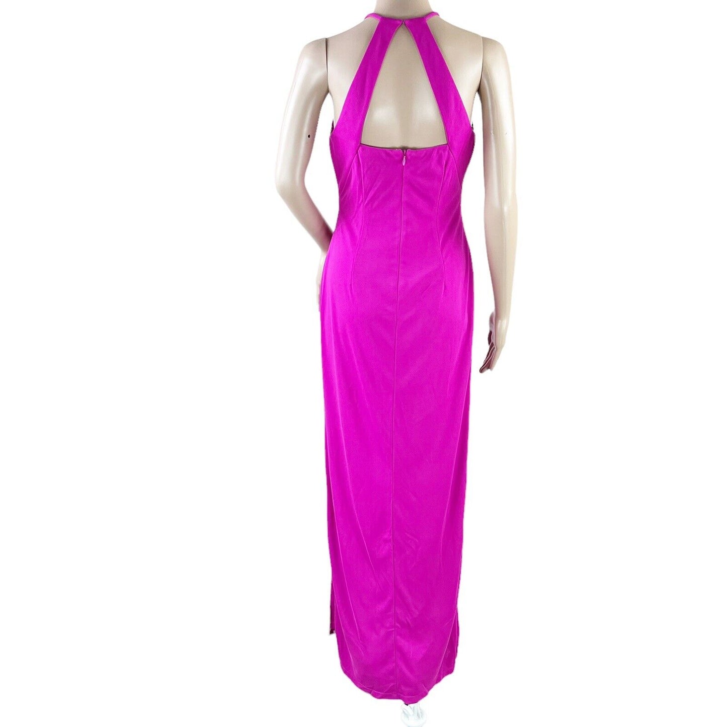 Lauren Ralph Lauren Women's Halter Sleeveless Halter Lined Long Dress  Color Pink Rst Size 16