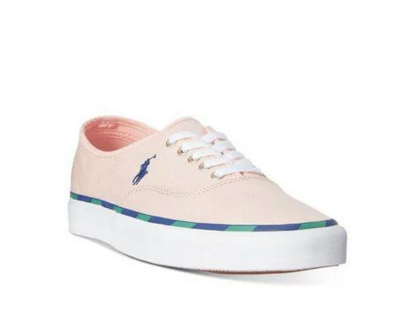 Polo Ralph Lauren Men's Keaton Leather-Trim Canvas Sneaker  Color Carmel Pink Size 7