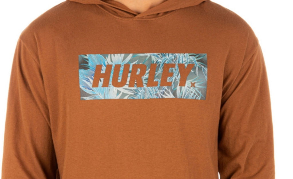 Hurley Men's Fastlane Hooded Long Sleeve T-Shirt  Color Ale Brown Size 2XL