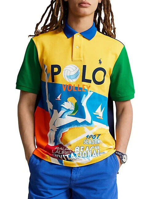 Polo Ralph Lauren Men's Mesh Beach Volley Ball Polo Shirt  Multicolor Size 2XL