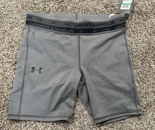 UNDER ARMOUR Girls Heatgear Bike Shorts  Color Heather Gray Size YL