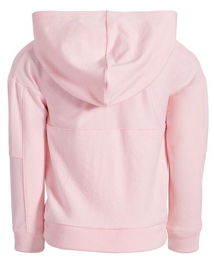 ID Ideology Girls Mesh Accent Zip Hooded Jacket  Color Rose Shadow Size L (14)