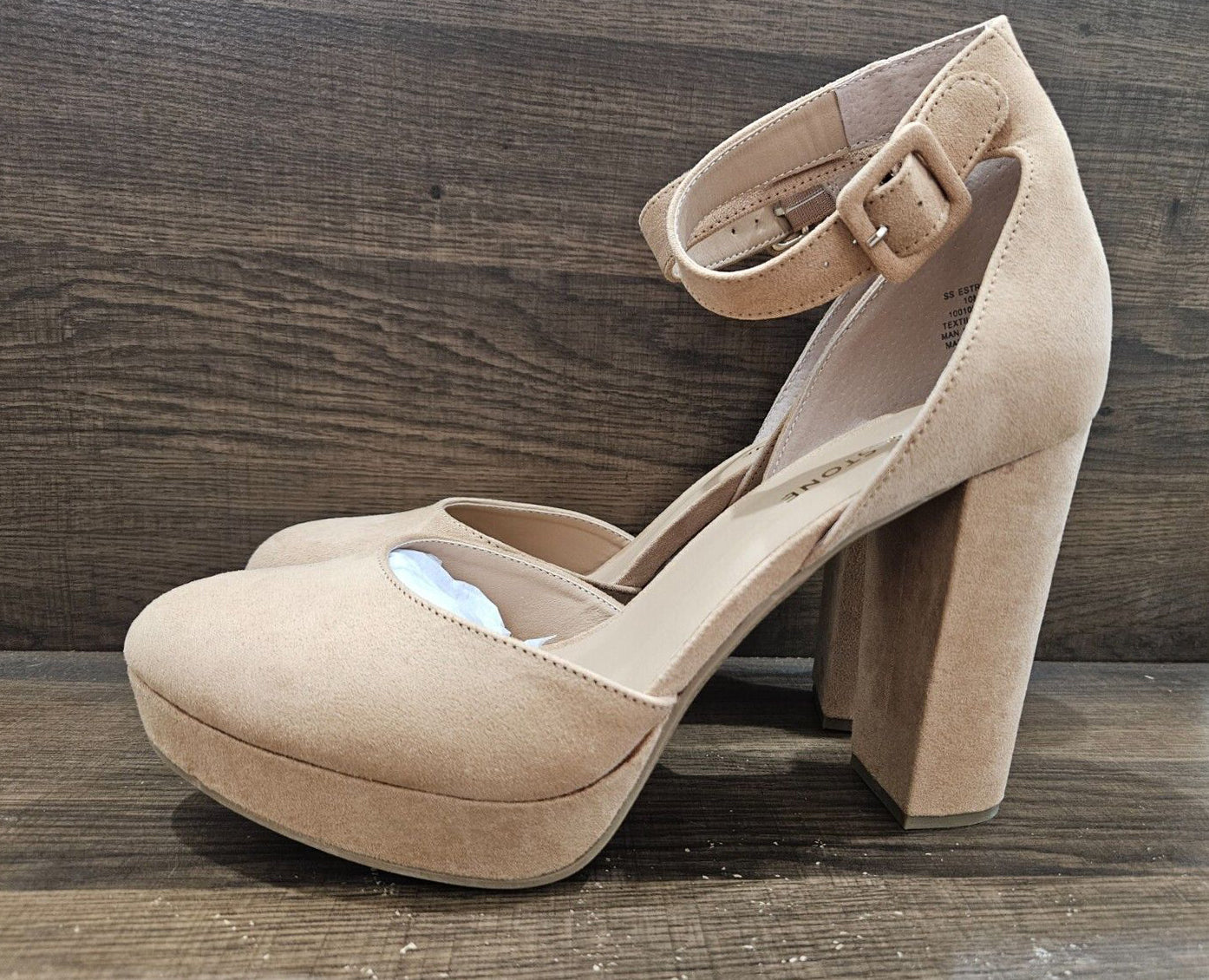 Sun+Stone Women's Estrella Block-Heel Pumps  Color Almond Size 7.5M