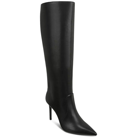 INC International Concepts Havannah Wide Calf Pointed-Toe Dress Boots Color Black Smooth Size 8.5M