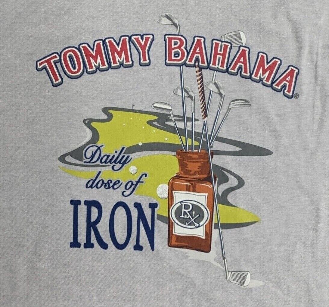 Tommy Bahama Men's "Daily Does of Iron" T-Shirt  Color Oatmeal Heather Size L