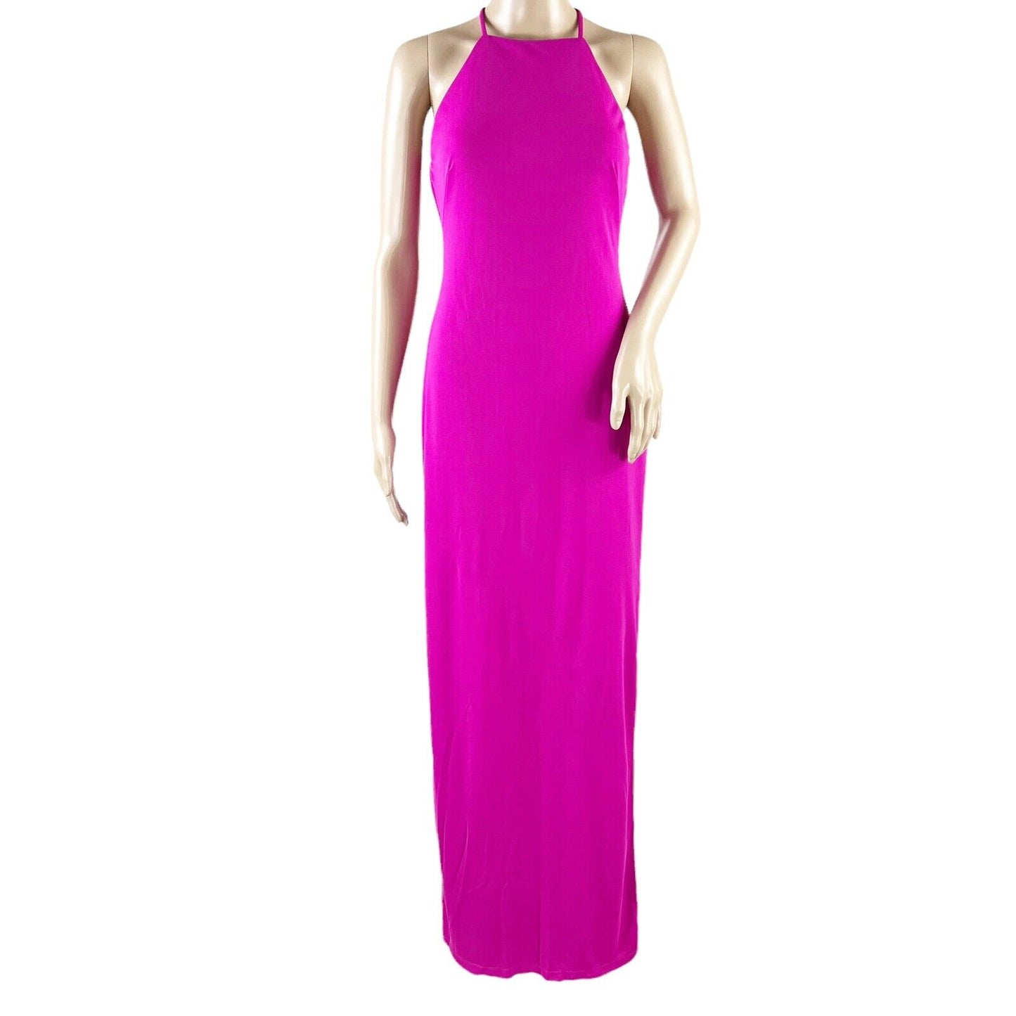 Lauren Ralph Lauren Women's Halter Sleeveless Halter Lined Long Dress  Color Pink Rst Size 16