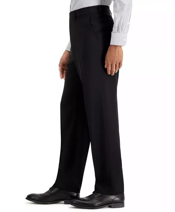 Nautica Men's Big Tall Modern-Fit Bi-Stretch 2-pc Suit  Color Black Solid Size 50R x 45 Waist