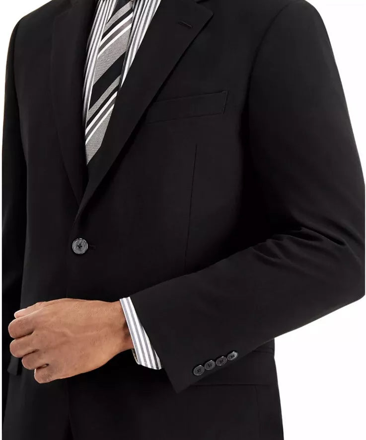 Nautica Men's Big Tall Modern-Fit Bi-Stretch 2-pc Suit  Color Black Solid Size 50R x 45 Waist