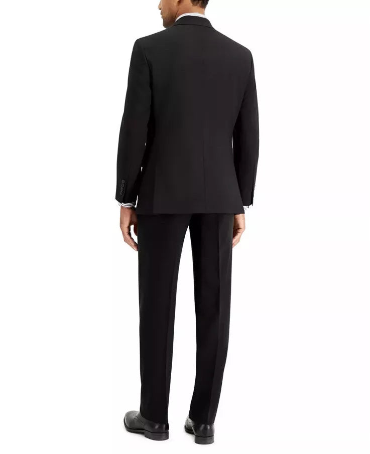 Nautica Men's Big Tall Modern-Fit Bi-Stretch 2-pc Suit  Color Black Solid Size 50R x 45 Waist