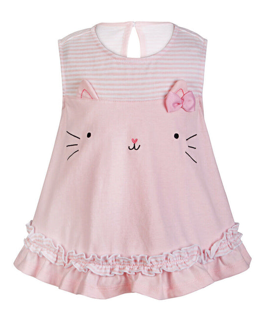 First Impressions Toddler Girl’s Cotton Cat Sunsuit  Color Pink Size 6-9 months