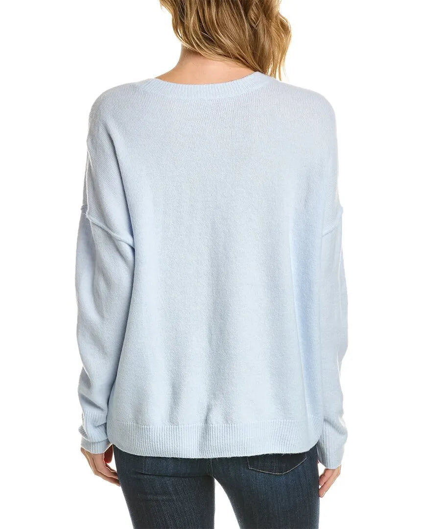 Vince Camuto Women's Long Sleeve Extend Shoulder Sweater  Color Frozen Size L