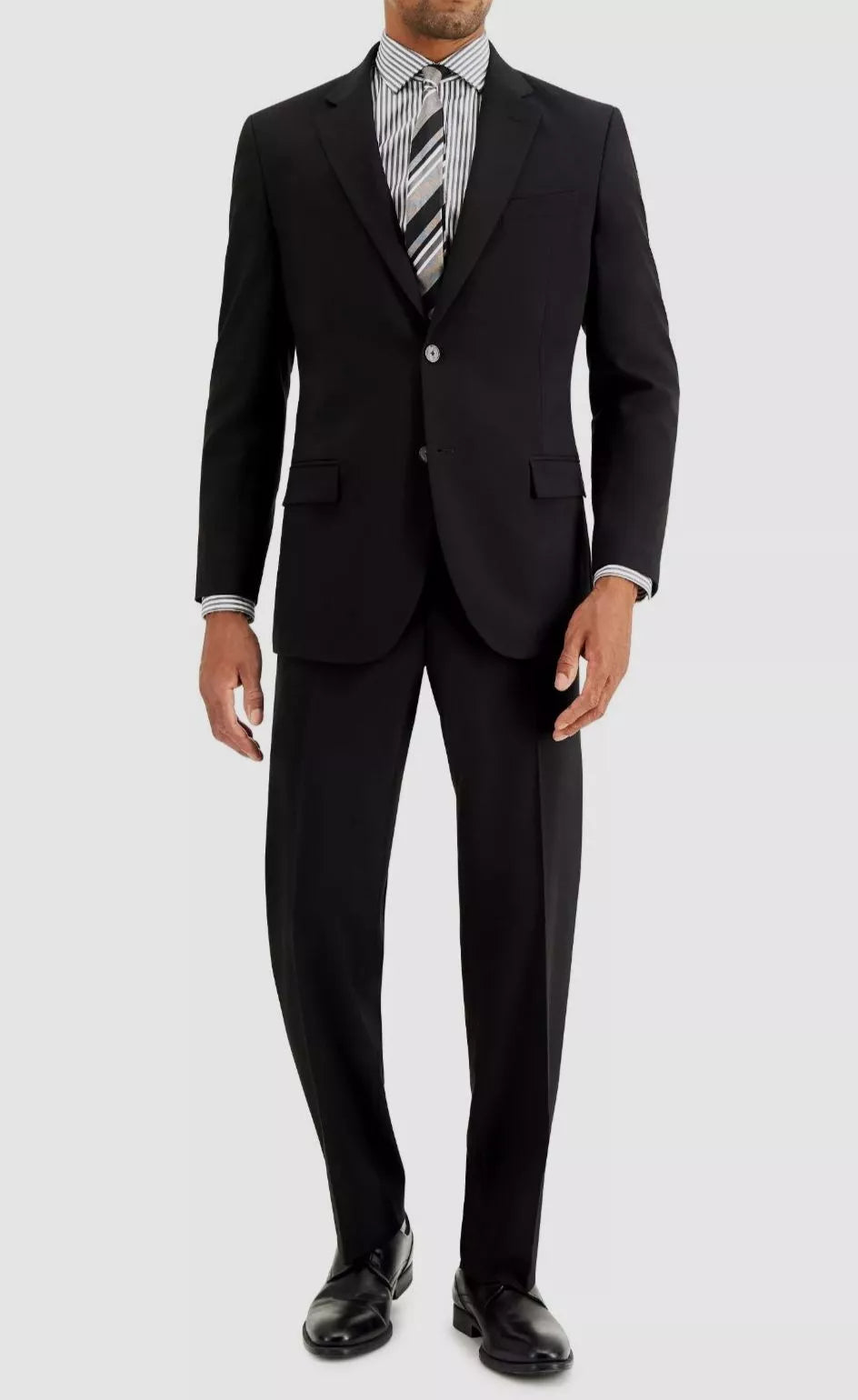 Nautica Men's Modern-Fit Bi-Stretch 2-pc Suit  Color Black Solid Size 40R 34 Waist