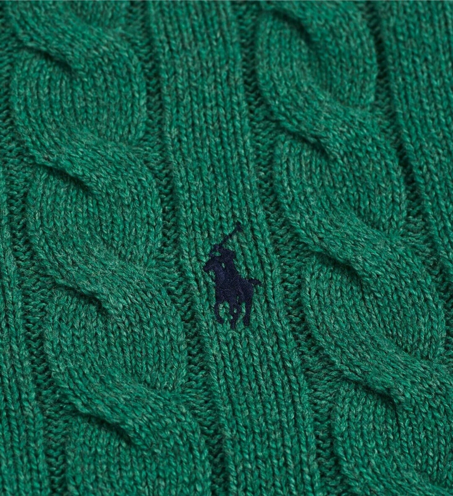 Polo Ralph Lauren Men's Big & Tall Cable-Knit 1/4-Zip Sweater  Color Verano Green Heather Size 2LT