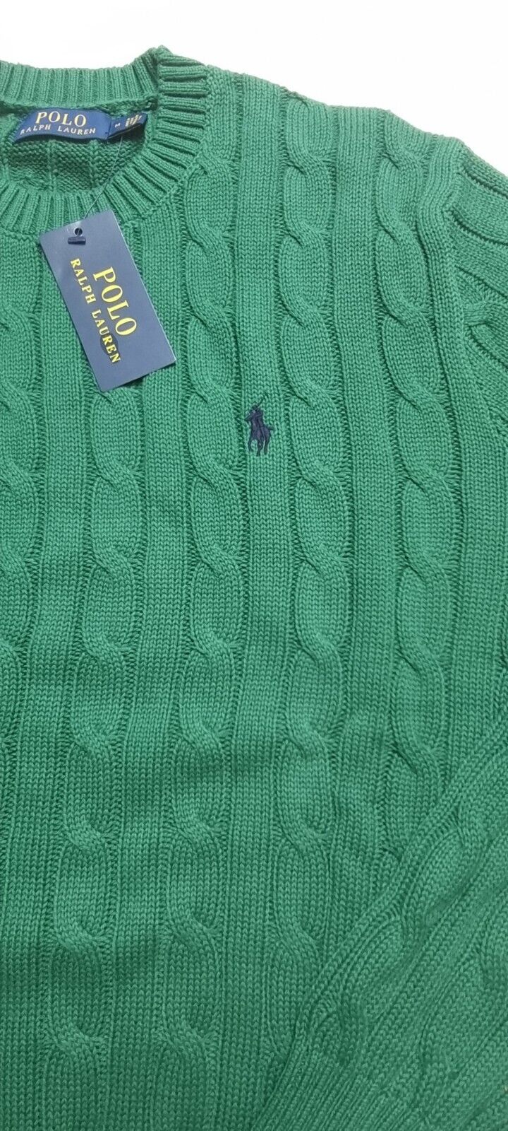 Polo Ralph Lauren Men's Big & Tall Cable-Knit 1/4-Zip Sweater  Color Verano Green Heather Size 2LT