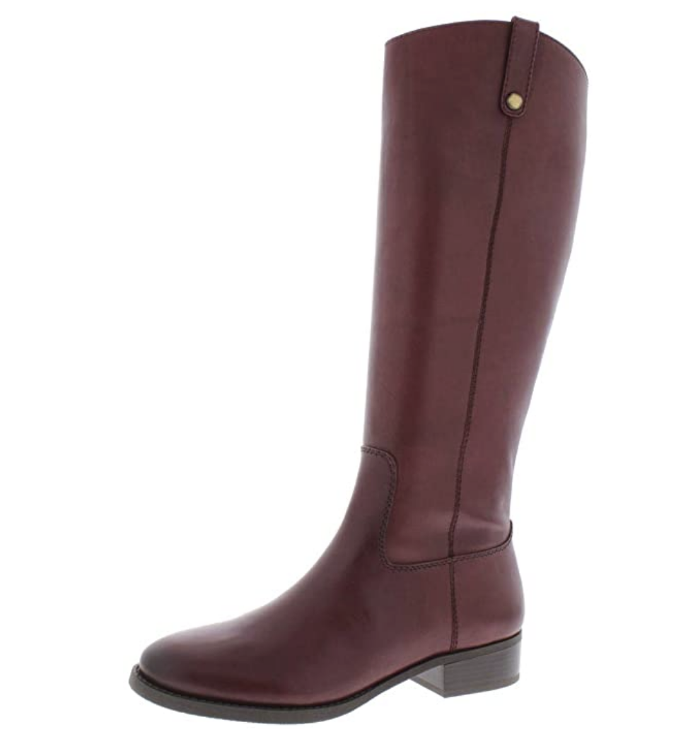 INC International Concepts Fawne Leather Knee-High Riding Boots  Color Merlot Size 7M