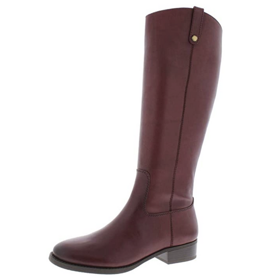 INC International Concepts Fawne Leather Knee-High Riding Boots  Color Merlot Size 7.5M