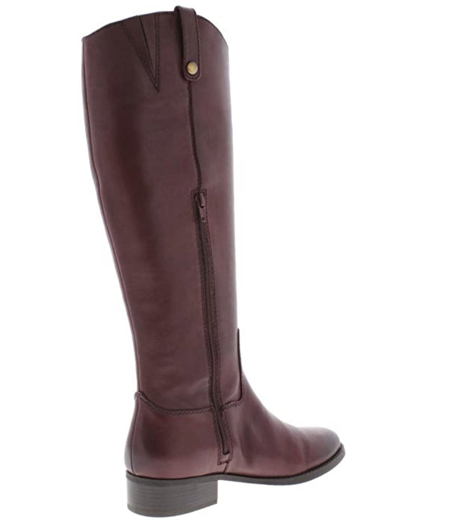 INC International Concepts Fawne Leather Knee-High Riding Boots  Color Merlot Size 7M