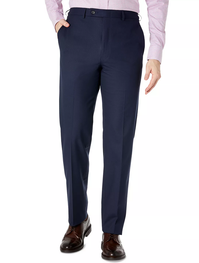 Lauren Ralph Lauren Men's Classic-Fit Solid Flat-Font Dress Pants  Color Navy Solid W36xL29