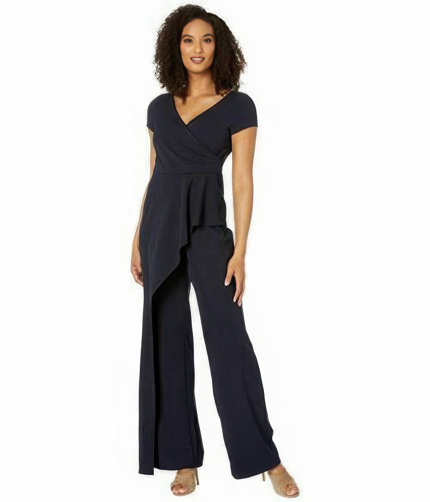 Adrianna Papell Wide-Leg Jumpsuit  Color Midnight Blue Size 4