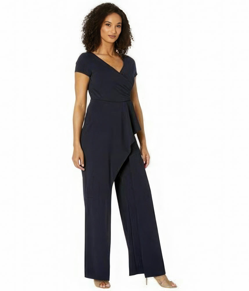 Adrianna Papell Wide-Leg Jumpsuit  Color Midnight Blue Size 4