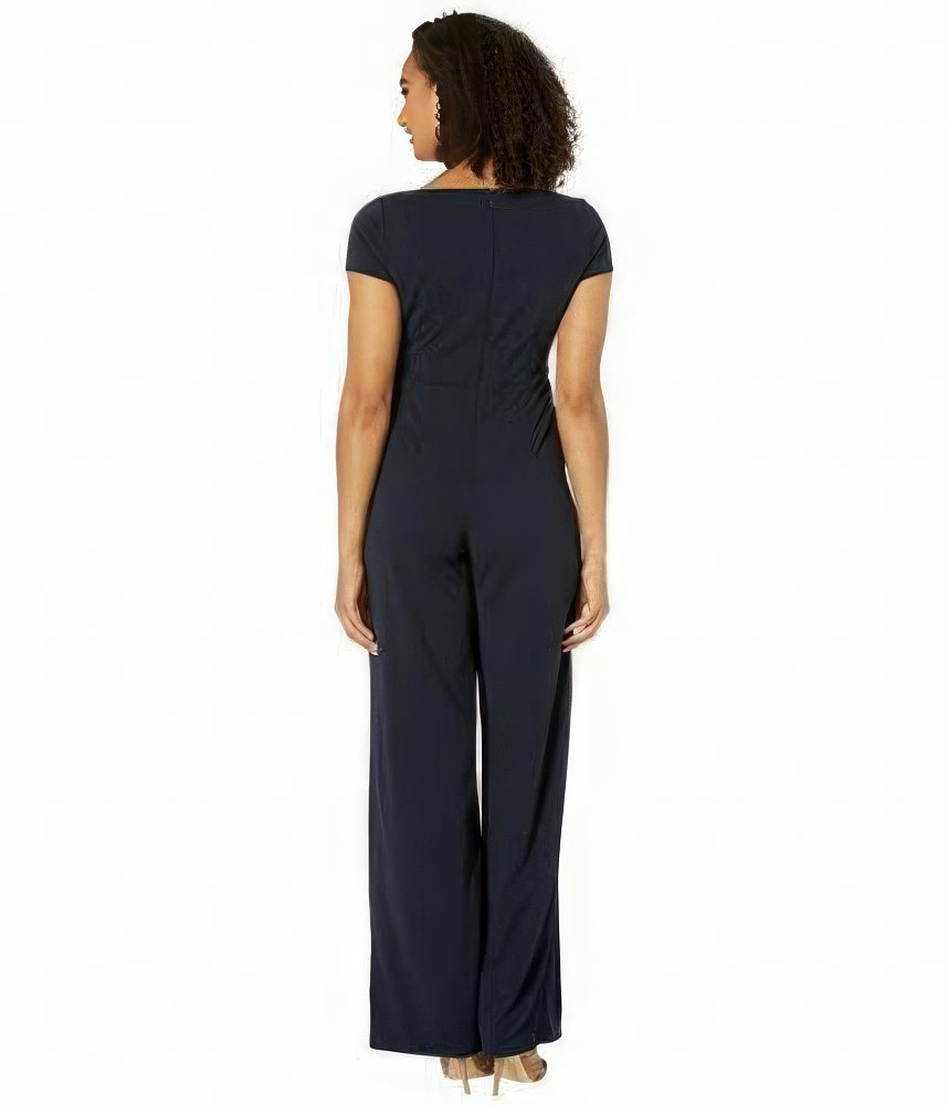 Adrianna Papell Wide-Leg Jumpsuit  Color Midnight Blue Size 4