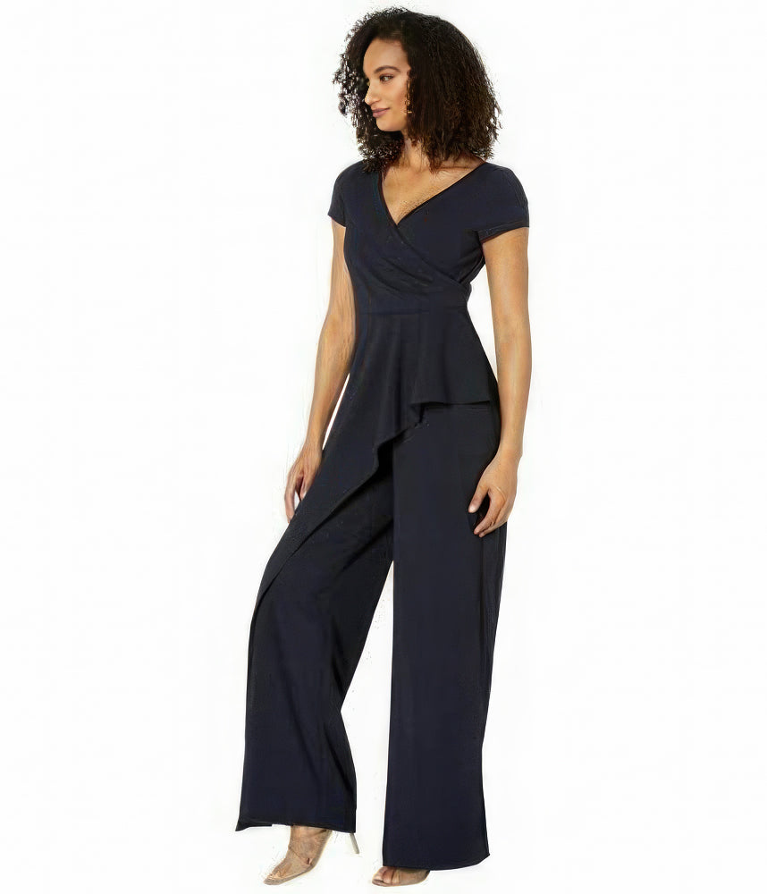 Adrianna Papell Wide-Leg Jumpsuit  Color Midnight Blue Size 4