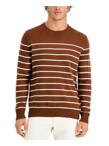 Club Room Men's Gregor Striped Crew Neck Sweater  Color Brown Size L