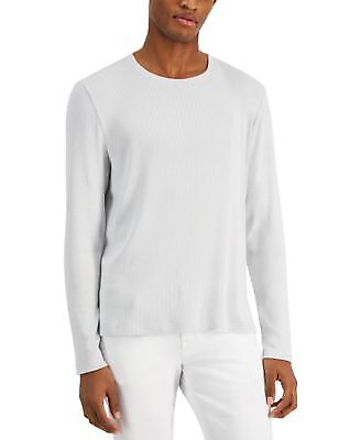 INC International Concepts Men's Textured Crewneck Sweater  Color White Pure Size 2XL