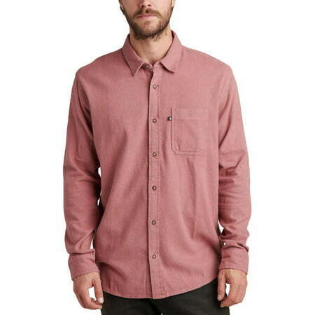 Junk Food Men's Adrien Long Sleeve Button Down Shirt  Color Withered Rose Size 2XL