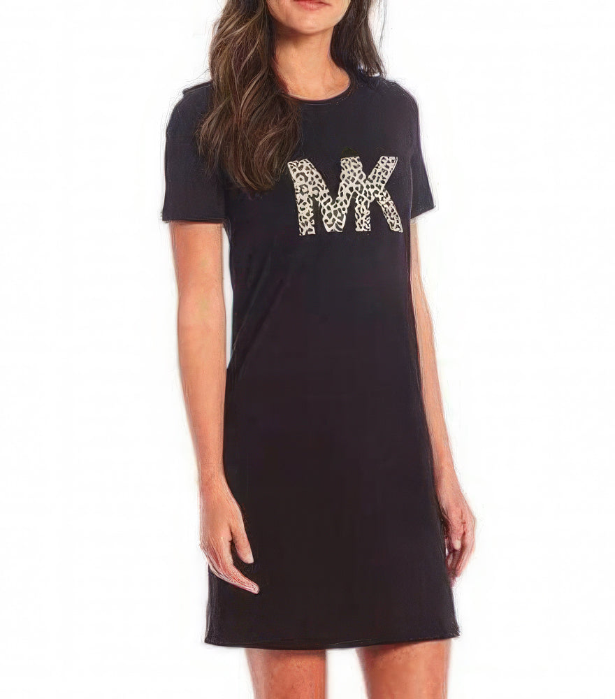 Michael Kors Women's Cheetah Logo Dress   Color Black  Size M