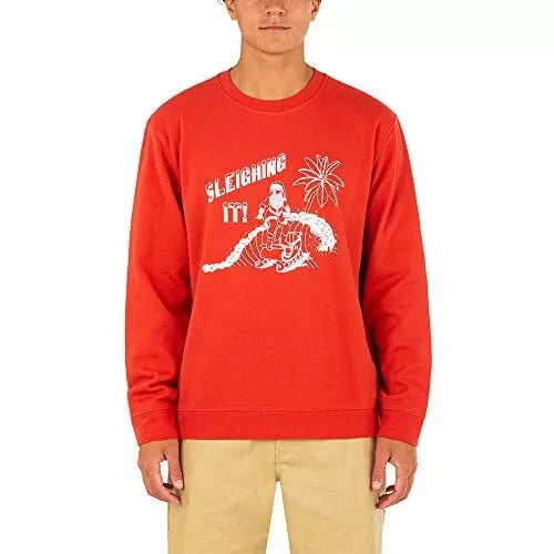 Hurley Men's Sleighing It Summer Crew Sweatshirt  Color Martian Sunrise Size XL