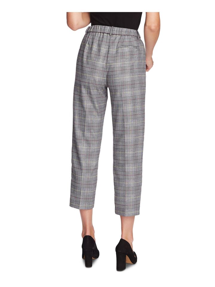 Vince Camuto Women's Wear To Work Straight Leg Pants  Color Black Plaid Size 12